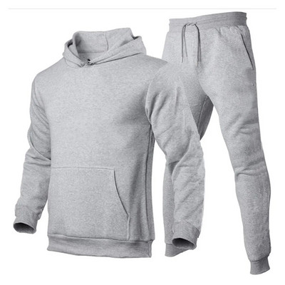 Trening pentru bărbați Pulover cu glugă + pantaloni de trening Costum sport Jogger ocazional Îmbrăcăminte sport 2 piese Fleece pentru bărbați Seturi de îmbrăcăminte stradală