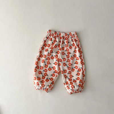 2023 de primăvară, pantaloni largi pentru copii, pantaloni sport pentru fete din bumbac, pantaloni casual pentru copii, pantaloni cu imprimeu harem cu fundă, haine pentru bebeluși