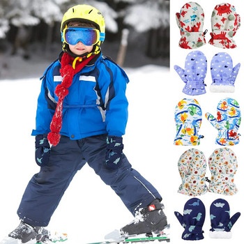 1 Pair Cartoon Winter Ski Gloves Toddler Snow Cartoon αδιάβροχα γάντια για παιδιά μωρά χειμωνιάτικα γάντια για κορίτσια αγόρια перчатки