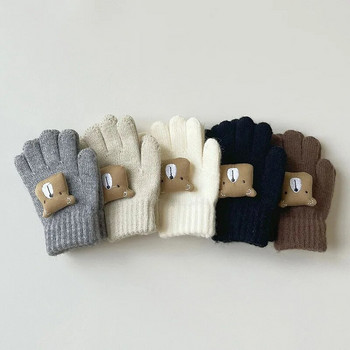 Μάλλινα Παιδικά γάντια Cartoon Bear Κορεατικά ζεστά χειμωνιάτικα παιδικά γάντια για κορίτσια Αγόρια αξεσουάρ Παιδικά γάντια εξωτερικού χώρου για χιόνι 2-7Y