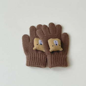 Μάλλινα Παιδικά γάντια Cartoon Bear Κορεατικά ζεστά χειμωνιάτικα παιδικά γάντια για κορίτσια Αγόρια αξεσουάρ Παιδικά γάντια εξωτερικού χώρου για χιόνι 2-7Y