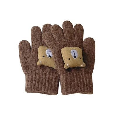 Mănuși de lână pentru copii, urs din desene animate, coreeană, iarnă caldă, pentru copii, pentru fete, băieți, accesorii, pentru exterior, pentru copii, pentru zăpadă, 2-7 ani