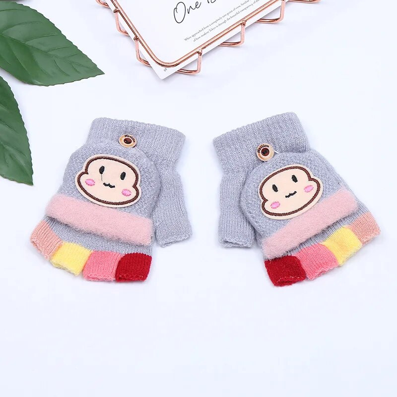 Παιδικά γάντια χειμωνιάτικα νέα 3-10 ετών Χαριτωμένα κινούμενα σχέδια μωρό αγόρια κορίτσια Γάντια με πλεχτά πλεκτά μαλλί Ζεστά παιδικά γάντια