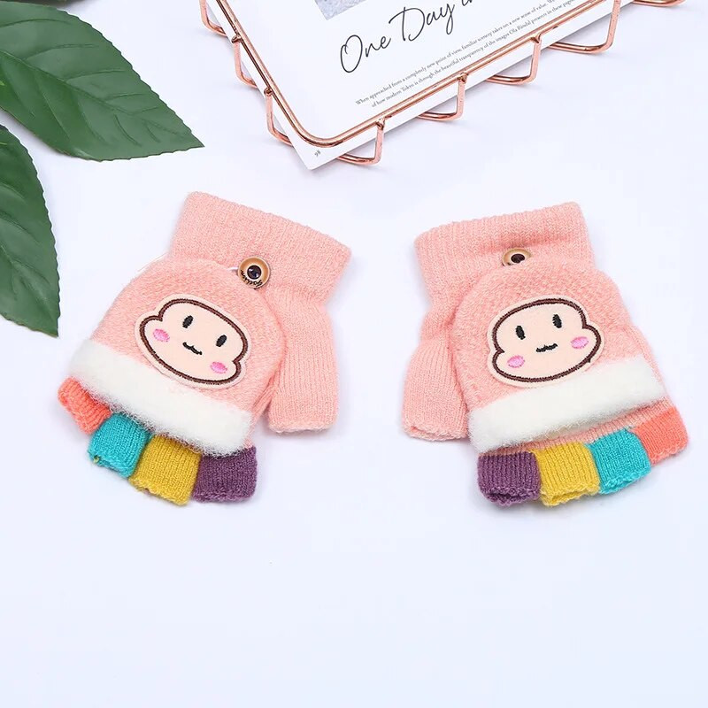 Παιδικά γάντια χειμωνιάτικα νέα 3-10 ετών Χαριτωμένα κινούμενα σχέδια μωρό αγόρια κορίτσια Γάντια με πλεχτά πλεκτά μαλλί Ζεστά παιδικά γάντια