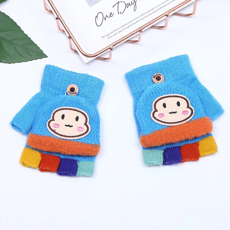 Παιδικά γάντια χειμωνιάτικα νέα 3-10 ετών Χαριτωμένα κινούμενα σχέδια μωρό αγόρια κορίτσια Γάντια με πλεχτά πλεκτά μαλλί Ζεστά παιδικά γάντια