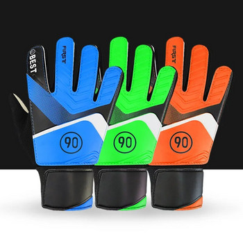 Футболни ръкавици за деца PU противоплъзгащи се детски вратарски ръкавици Защита на пръстите на вратата Удебелени латексови вратарски ръкавици Детски