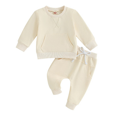 ma&baby 0-3A Nou-Născut Bebeluş Băiat Fată Seturi de haine toamna primăvară culoare solidă topuri cu mâneci lungi pantaloni toamnă primăvară ţinută copil mic