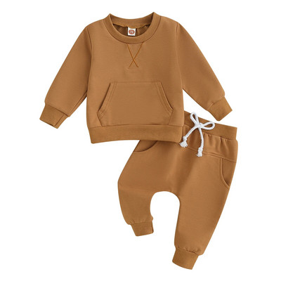 ma&baby 0-3A Nou-Născut Bebeluş Băiat Fată Seturi de haine toamna primăvară culoare solidă topuri cu mâneci lungi pantaloni toamnă primăvară ţinută copil mic