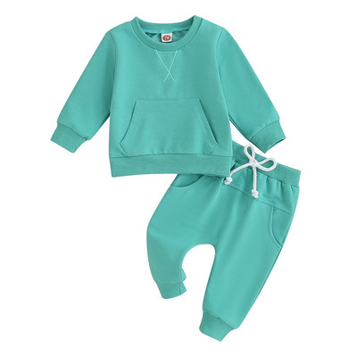 ma&baby 0-3A Nou-Născut Bebeluş Băiat Fată Seturi de haine toamna primăvară culoare solidă topuri cu mâneci lungi pantaloni toamnă primăvară ţinută copil mic