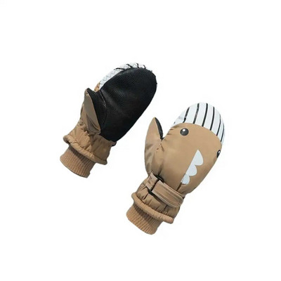 Παιδικά γάντια για σκι Αγόρια κορίτσια Υπέροχο κάλυμμα χεριών Παχύ γάντια χιονιού Κινούμενα σχέδια για υπαίθρια γάντια Παιδικά γάντια χακί