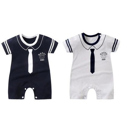 2022 New Cute Newborn Baby Boys Girls Jumpsuit Short Sleeve Baby Rompers Summer Infant One-piece Climbing Clothes 3-24M