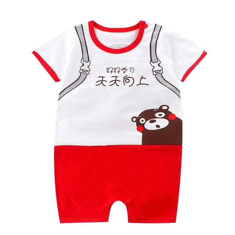 2022 Νέα χαριτωμένη νεογέννητη ολόσωμη φόρμα για αγόρια για κορίτσια με κοντό μανίκι Βρεφικές ρόμπες καλοκαιρινές ολόσωμες αναρριχητικές στολές 3-24 εκατ.