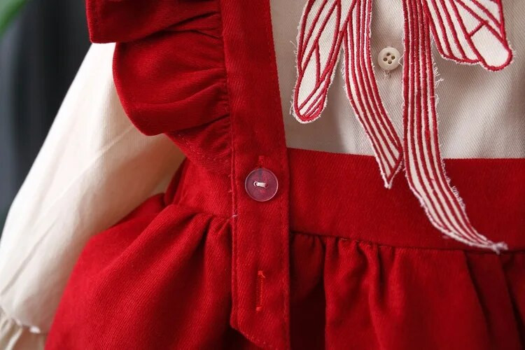 Kevadsügis beebitüdrukute pikkade varrukatega särk + rihmaga kaheosaline kleit imikute beebipeokleit printsesskleit vastsündinu riided