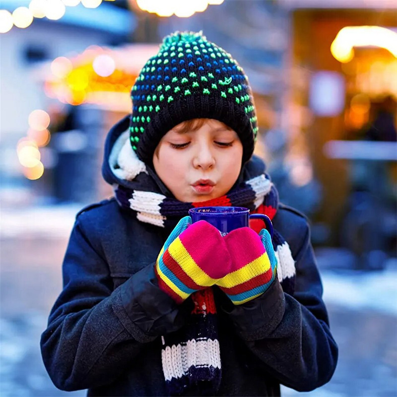 Warmom Toddler Magic Stretch Μαλακά πλεκτά γάντια μωρά αγόρια κορίτσια Χειμερινά γάντια μωρού Αξεσουάρ για νεογέννητα παιδικά γάντια για 1-4 ετών
