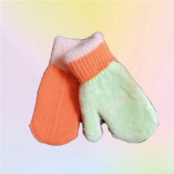 Плътни удебелени бебешки ръкавици с пълен пръст Детски ръкавици Зима за деца, малки деца На открито Поддържайте топлината Двуслойни плетени ръкавици