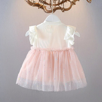 Летни дрехи за новородени момиченца, връхни облекла, мрежеста рокля с пайети за бебета, бебешки дрехи, рокли за 1-ви рожден ден, рокли на принцеса