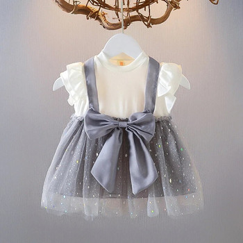 Καλοκαιρινό νεογέννητο κοριτσάκι φόρεμα με φιόγκο από διχτυωτό φόρεμα για βρεφικά ρούχα φόρεμα πριγκίπισσας 1ων γενεθλίων