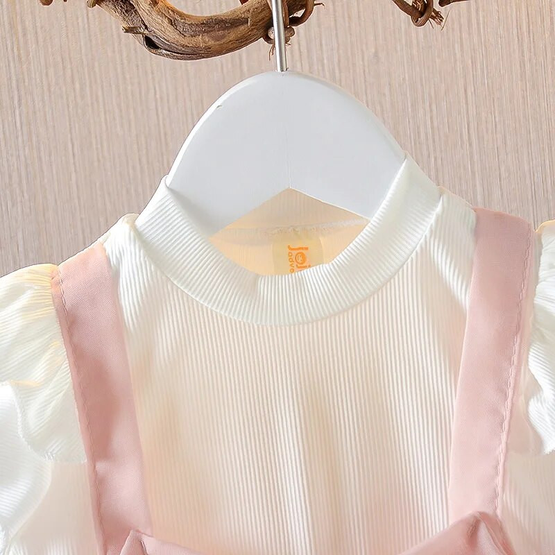 Vasariniai naujagimių mergaičių drabužiai išoriniai drabužiai su blizgučiais tinklinė suknelė kūdikių drabužiams 1-ojo gimtadienio princesės suknelės