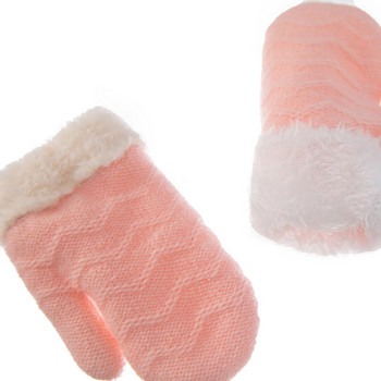 0-3 години Бебешки момичета Момчета Зимни плетени ръкавици Топли плюшени ръкавици с пръсти Ръкавици за деца Прохождащи деца Детски аксесоари