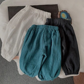 Vară 2023, pantaloni de țânțari respirabili, pentru copii, din bumbac subțire, pantaloni casual largi, pantaloni pentru copii, pantaloni harem pentru fetiță