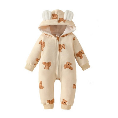 0-3Y Baby Fleece Ζεστές φόρμες για αγόρια κορίτσια Χειμερινά ρούχα νήπιο Animal Horn Hood Romper Εξωτερικά ρούχα για βρέφη υπέροχες χιονοφόρες