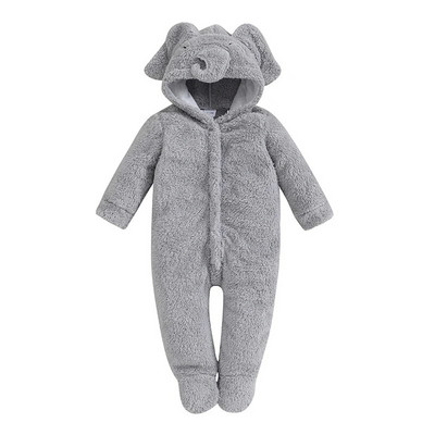 0-3Y Baby Fleece Ζεστές φόρμες για αγόρια κορίτσια Χειμερινά ρούχα νήπιο Animal Horn Hood Romper Εξωτερικά ρούχα για βρέφη υπέροχες χιονοφόρες