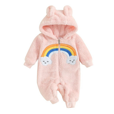 0-3Y Baby Fleece Ζεστές φόρμες για αγόρια κορίτσια Χειμερινά ρούχα νήπιο Animal Horn Hood Romper Εξωτερικά ρούχα για βρέφη υπέροχες χιονοφόρες