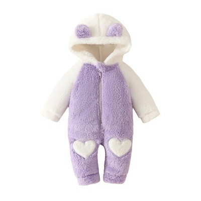 0-3Y Baby Fleece Ζεστές φόρμες για αγόρια κορίτσια Χειμερινά ρούχα νήπιο Animal Horn Hood Romper Εξωτερικά ρούχα για βρέφη υπέροχες χιονοφόρες
