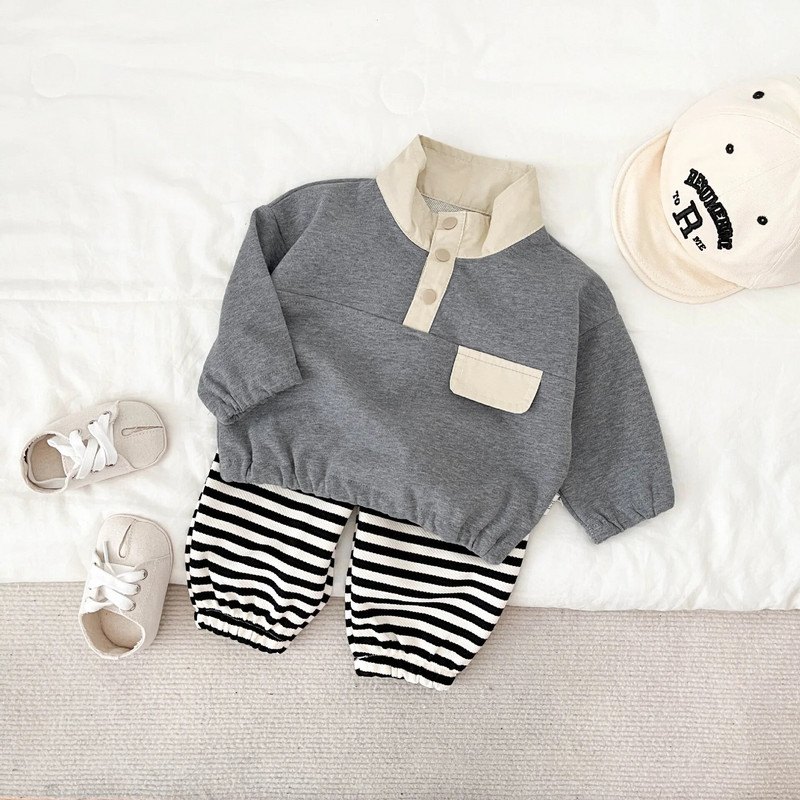 Pantaloni largi de toamnă pentru bebeluși, pantaloni casual cu dungi pentru fetiță, pantaloni sport din bumbac, haine pentru copii