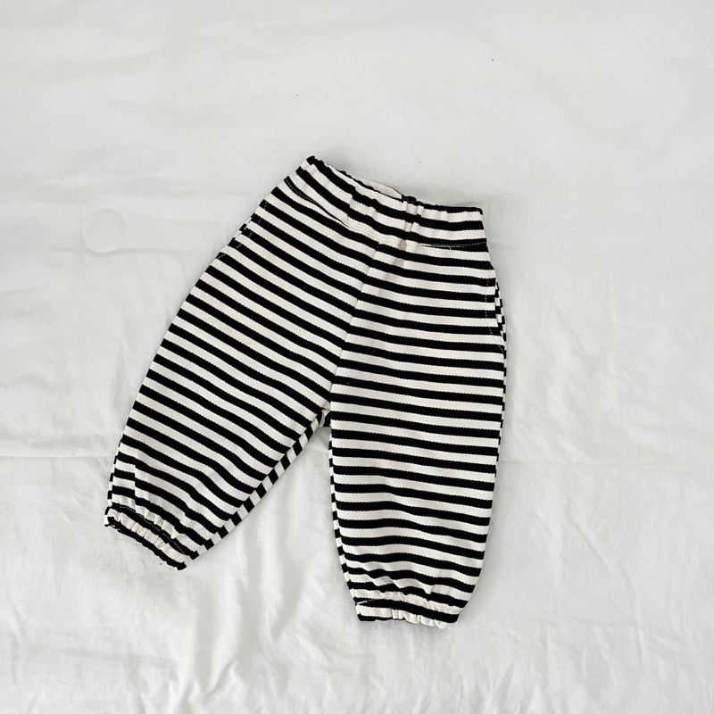 Pantaloni largi de toamnă pentru bebeluși, pantaloni casual cu dungi pentru fetiță, pantaloni sport din bumbac, haine pentru copii