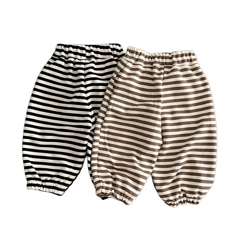 Pantaloni largi de toamnă pentru bebeluși, pantaloni casual cu dungi pentru fetiță, pantaloni sport din bumbac, haine pentru copii