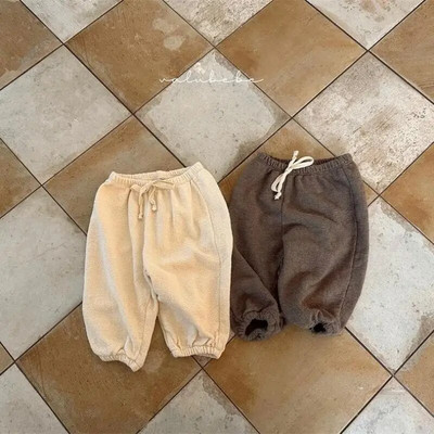 Toamna 2023, pantaloni largi pentru bebeluși, pantaloni casual, uni, pantaloni sport pentru copii mici, pantaloni harem din bumbac