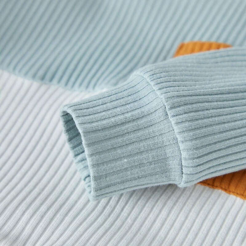 Φθινοπωρινό σετ Suefunskry Baby Boys, Φούτερ με μακρυμάνικη λαιμόκοψη σε αντίθεση χρώματος με ελαστικό παντελόνι μέσης Βρεφικά ρούχα, 0-3 ετών