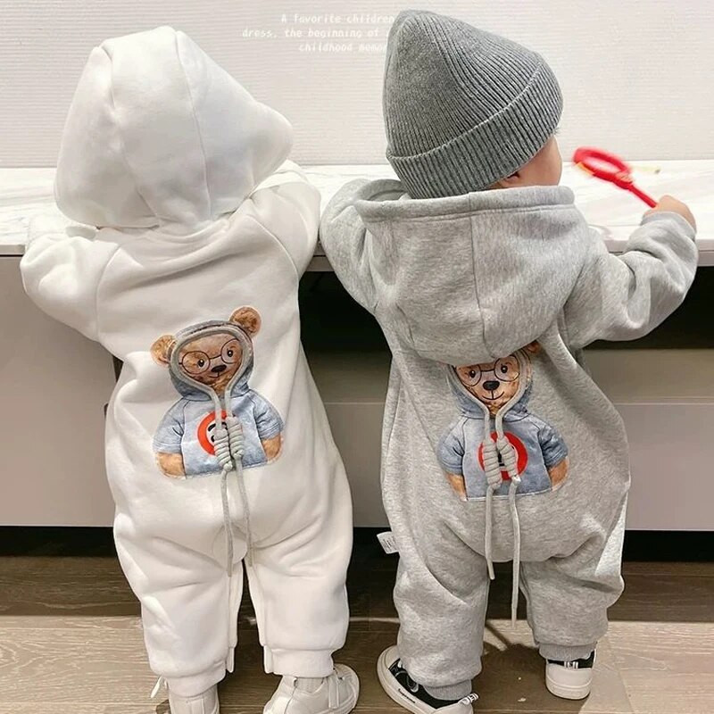 Karu Beebi Jumpsuits Kapuutsiga Laste Dressipüksid Sügisene Kevadine Väikelapse Poiss Tüdruku Riietus Imiku Onesie Vastsündinu riided