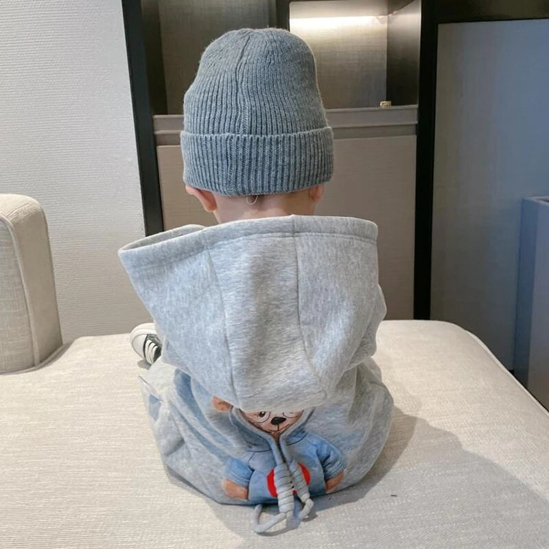 Karu Beebi Jumpsuits Kapuutsiga Laste Dressipüksid Sügisene Kevadine Väikelapse Poiss Tüdruku Riietus Imiku Onesie Vastsündinu riided