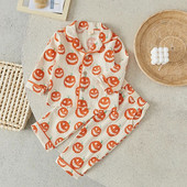 Suefunskry Copii Bebeluși Halloween Pyjama Ținute Dovleac Imprimare Cu mânecă lungă Topuri Pantaloni Set de pijamale