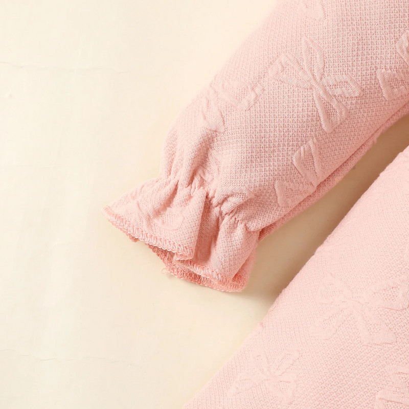 Rochie de primăvară toamnă pentru bebeluși fetițe cu mânecă lungă, drăguț, imprimeu cu fundă, haine casual pentru sugari, rochie de modă cu nasturi cu volane