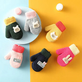 2023 Mănuși drăguțe de desene animate pentru copii cu frânghie pentru bebeluși băieți fete mănuși calde iarnă mănuși groase tricotate pentru copii варежки детские