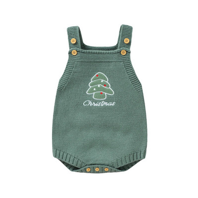 ma&baby 1-18M Χριστουγεννιάτικο Νεογέννητο Βρέφος Αγόρι Κοριτσάκι Αμάνικο Δέντρο Κέντημα Πλεκτό Ολόσωμο Ολόσωμο Χριστουγεννιάτικες στολές
