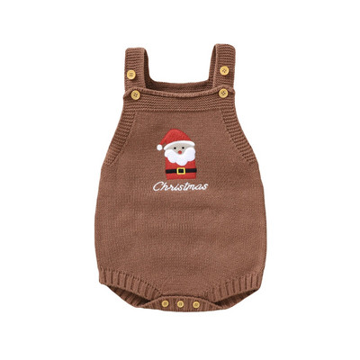 ma&baby 1-18M Χριστουγεννιάτικο Νεογέννητο Βρέφος Αγόρι Κοριτσάκι Αμάνικο Δέντρο Κέντημα Πλεκτό Ολόσωμο Ολόσωμο Χριστουγεννιάτικες στολές