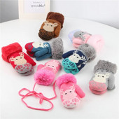 0-3T mănuși pentru copii calde groase plus catifea copii fete băieți mănuși tricotate iarnă copii copil mic frânghie mănușă cadou de Crăciun