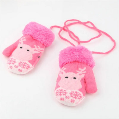 0-3T mănuși pentru copii calde groase plus catifea copii fete băieți mănuși tricotate iarnă copii copil mic frânghie mănușă cadou de Crăciun