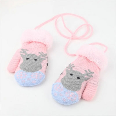 0-3T mănuși pentru copii calde groase plus catifea copii fete băieți mănuși tricotate iarnă copii copil mic frânghie mănușă cadou de Crăciun