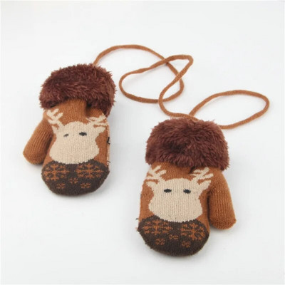 0-3T mănuși pentru copii calde groase plus catifea copii fete băieți mănuși tricotate iarnă copii copil mic frânghie mănușă cadou de Crăciun