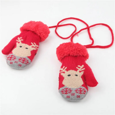 0-3T mănuși pentru copii calde groase plus catifea copii fete băieți mănuși tricotate iarnă copii copil mic frânghie mănușă cadou de Crăciun