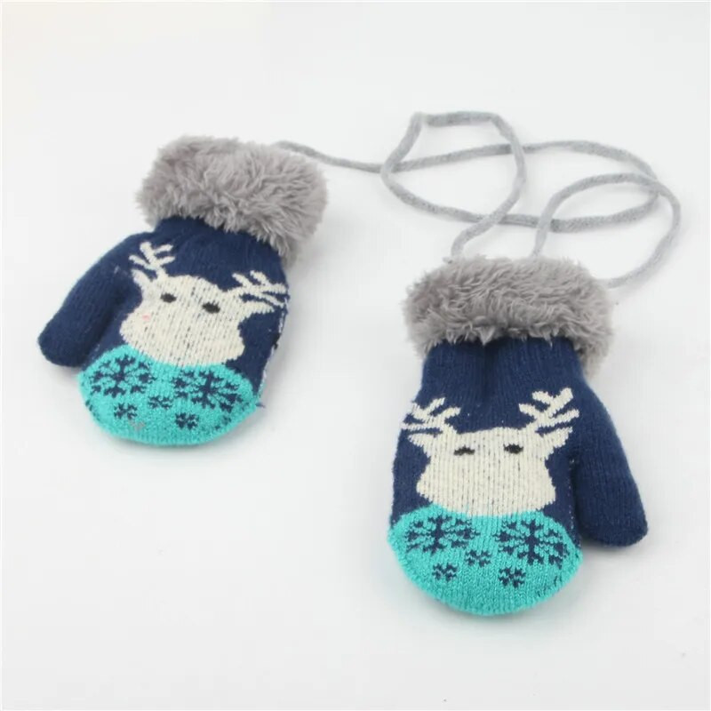 0-3T mănuși pentru copii calde groase plus catifea copii fete băieți mănuși tricotate iarnă copii copil mic frânghie mănușă cadou de Crăciun