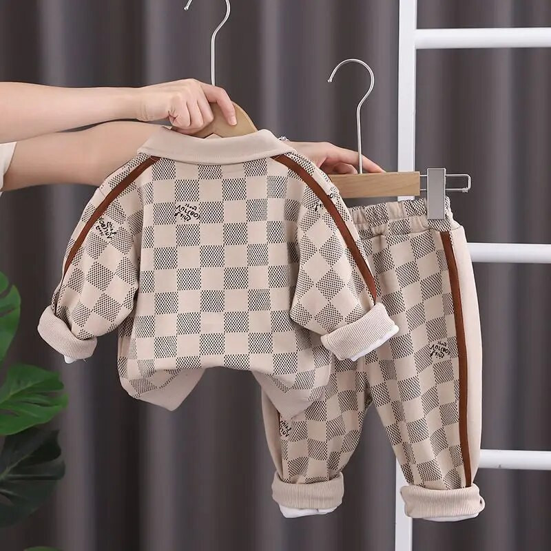 Επαγγελματικά ρούχα για μωρά αγόρια Ανοιξιάτικα φθινοπωρινά καρό μπλουζάκια με γιακά μπλουζάκια μπλουζάκια και παντελόνια Αγόρια φόρμες Χριστουγεννιάτικη στολή για παιδιά