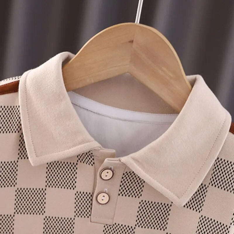 Επαγγελματικά ρούχα για μωρά αγόρια Ανοιξιάτικα φθινοπωρινά καρό μπλουζάκια με γιακά μπλουζάκια μπλουζάκια και παντελόνια Αγόρια φόρμες Χριστουγεννιάτικη στολή για παιδιά