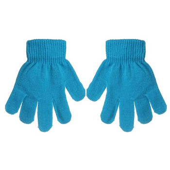 Горещи детски вълшебни ръкавици, момиче, момче, дете, еластични плетени зимни топли ръкавици с цял пръст, детски ръкавици за фигурно пързаляне