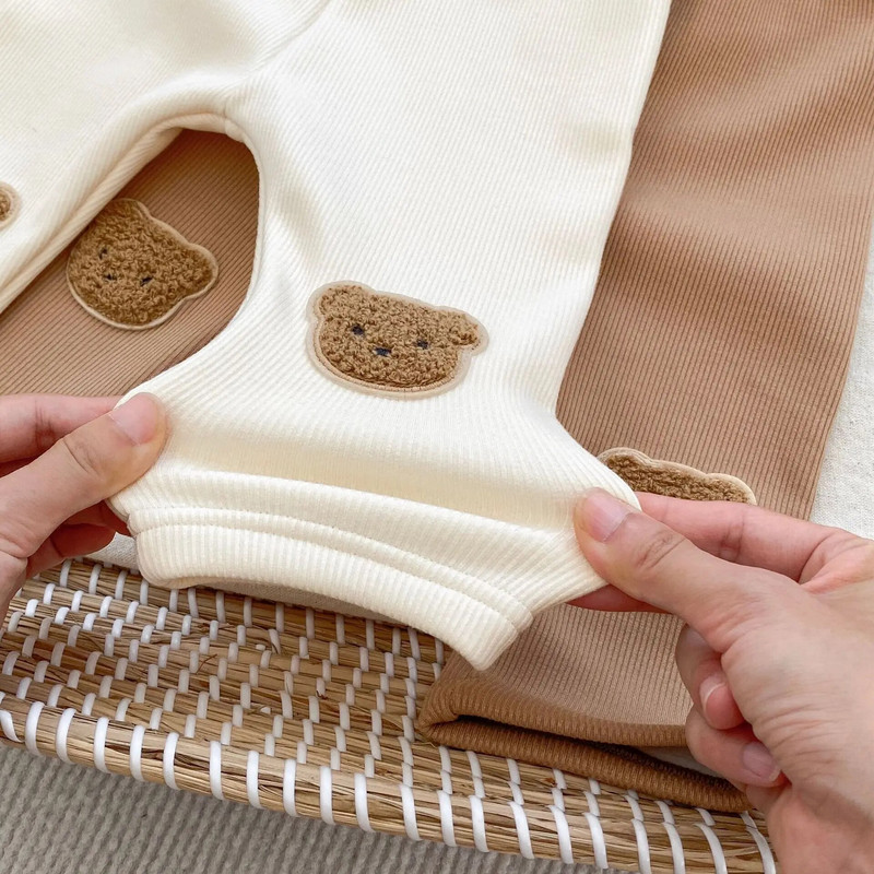 2023 Winter New Baby Plus, βελούδινο χοντρό κολάν νήπιο Cute Bear Pp Παντελόνι Βρεφικό κοριτσάκι Fleece Παντελόνι Βρεφικό Ζεστό Παντελόνι Ρούχα